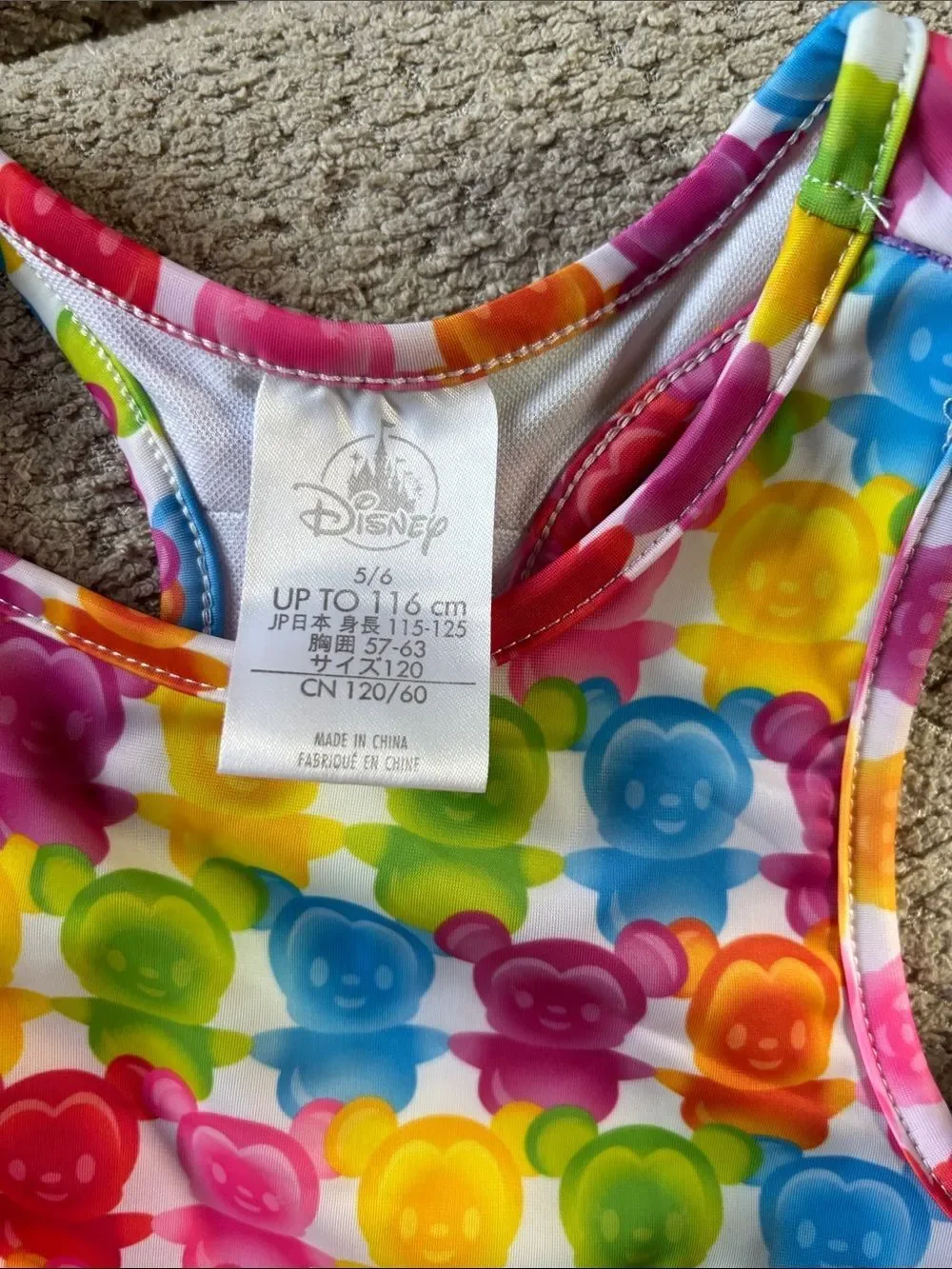 Disney Mickey Rainbow Gummy Bear Tank & Purple Leggings Set